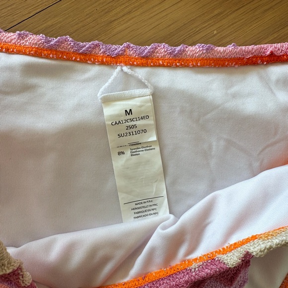 NWOT: Orange & Pink Zigzag Triangle Bikini Set - Picture 3 of 6